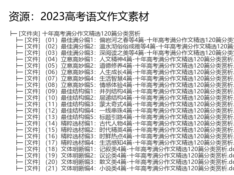 高考语文作文素材：十年满分作文分类赏析与写作技巧