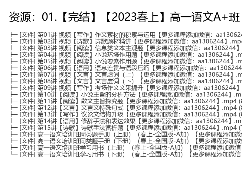 2023春上高一语文A+班 张卡特