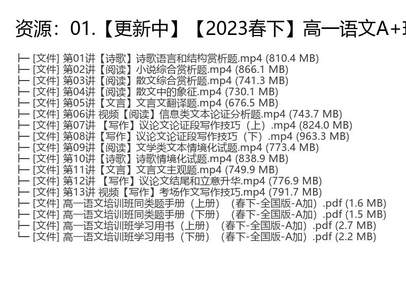 2023春季高一语文A+班张卡特13讲视