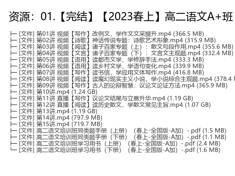 2023春季高二语文A+班郑会英视频课程