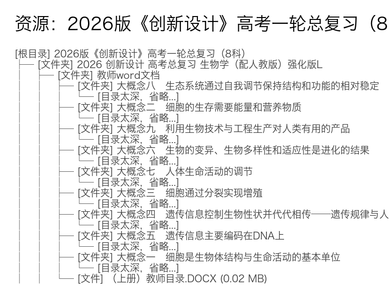 2026版高考一轮总复习创新设计8科全套